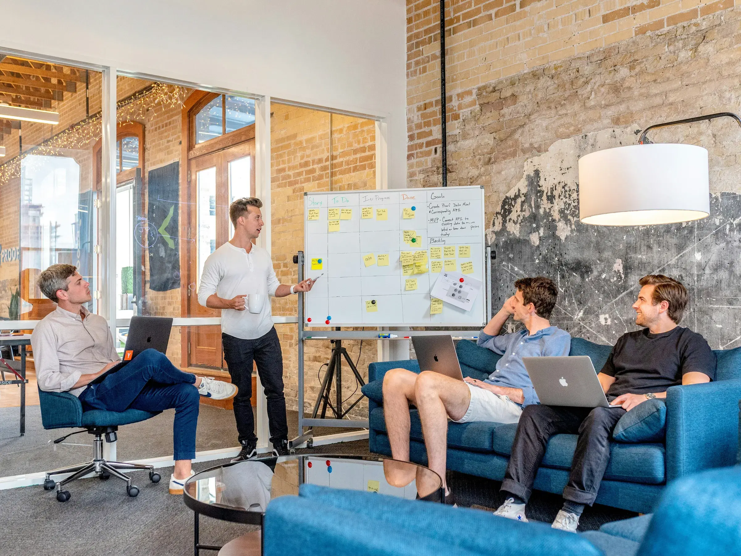Team collaborating on AI solutions